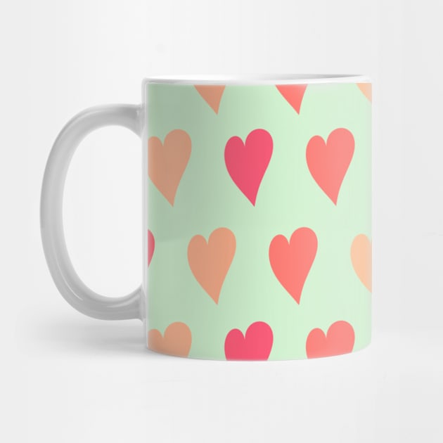 Hearts green and red - Pattern collection by Boopyra